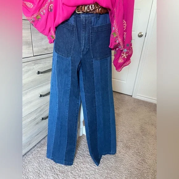 INC International Concepts Blue Wide-Leg Jeans - Picture 2 of 12